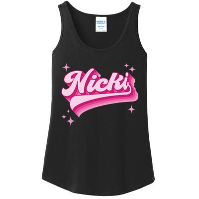 Cool Personalized Name Nicki Distressed Ladies Essential Tank