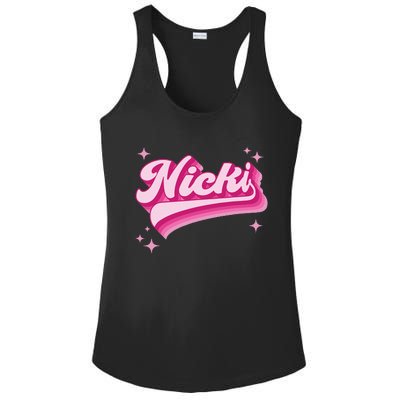 Cool Personalized Name Nicki Distressed Ladies PosiCharge Competitor Racerback Tank