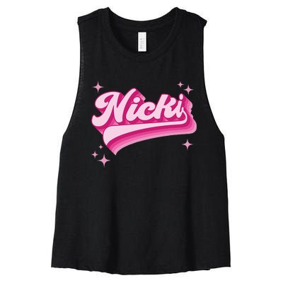 Cool Personalized Name Nicki Distressed Women's Racerback Cropped Tank