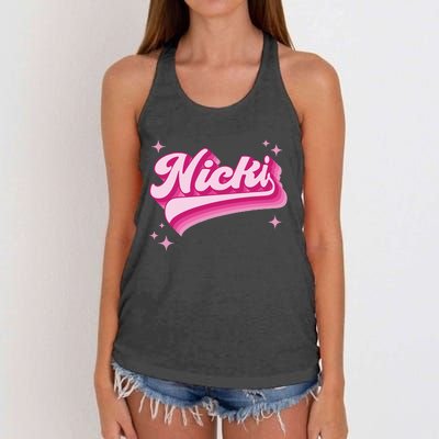 Cool Personalized Name Nicki Distressed Women's Knotted Racerback Tank