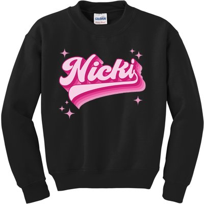 Cool Personalized Name Nicki Distressed Kids Sweatshirt