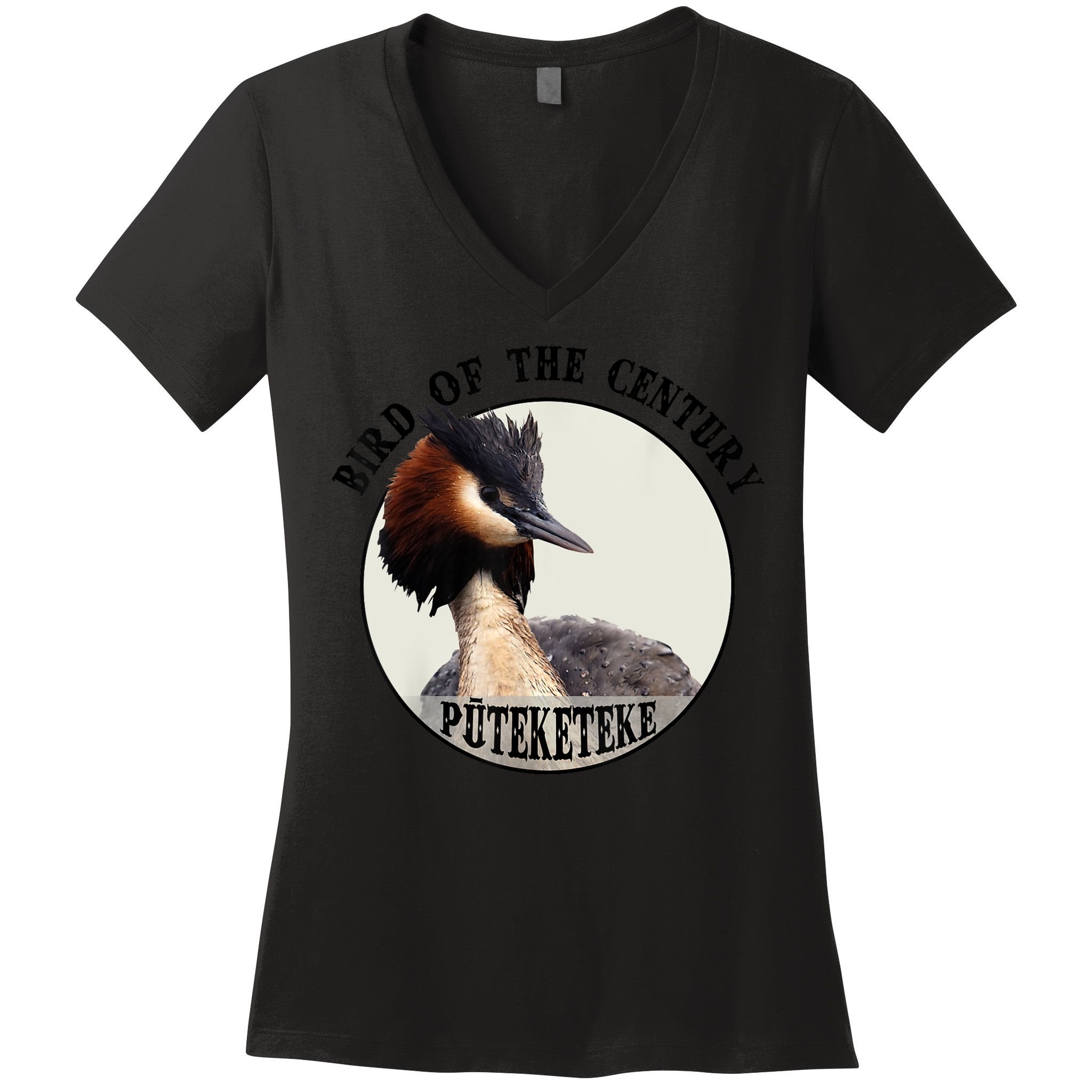 Cute Puteketeke New ZealandS Bird Of The Century Flower Women's V-Neck T-Shirt