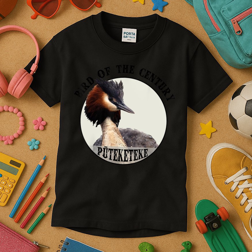 Cute Puteketeke New ZealandS Bird Of The Century Flower Kids T-Shirt