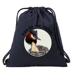 Cute Puteketeke New ZealandS Bird Of The Century Flower Drawstring Bag