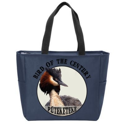 Cute Puteketeke New ZealandS Bird Of The Century Flower Zip Tote Bag