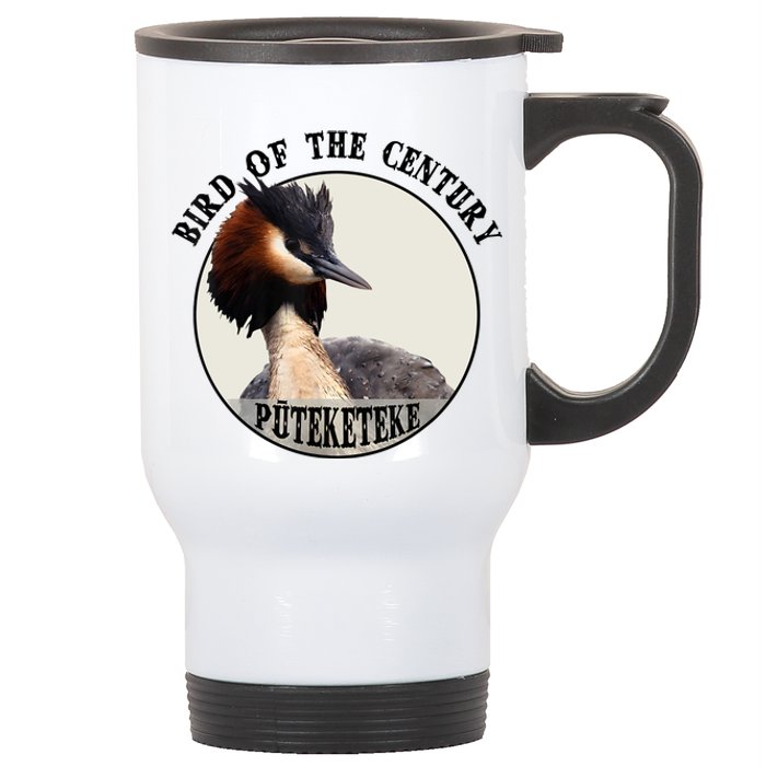 Cute Puteketeke New ZealandS Bird Of The Century Flower Stainless Steel Travel Mug