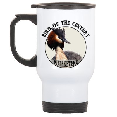 Cute Puteketeke New ZealandS Bird Of The Century Flower Stainless Steel Travel Mug