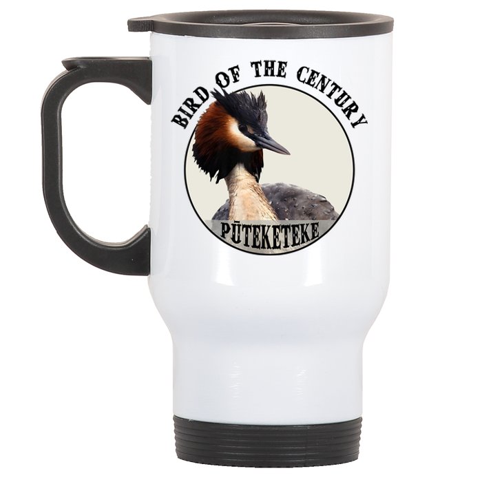 Cute Puteketeke New ZealandS Bird Of The Century Flower Stainless Steel Travel Mug