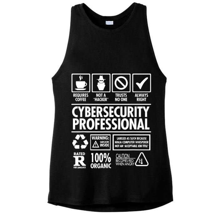 Cybersecurity Professional Not A Hacker Ladies PosiCharge Tri-Blend Wicking Tank