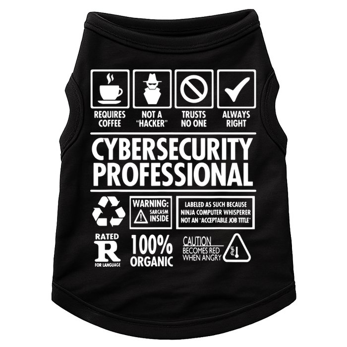 Cybersecurity Professional Not A Hacker Doggie Tank