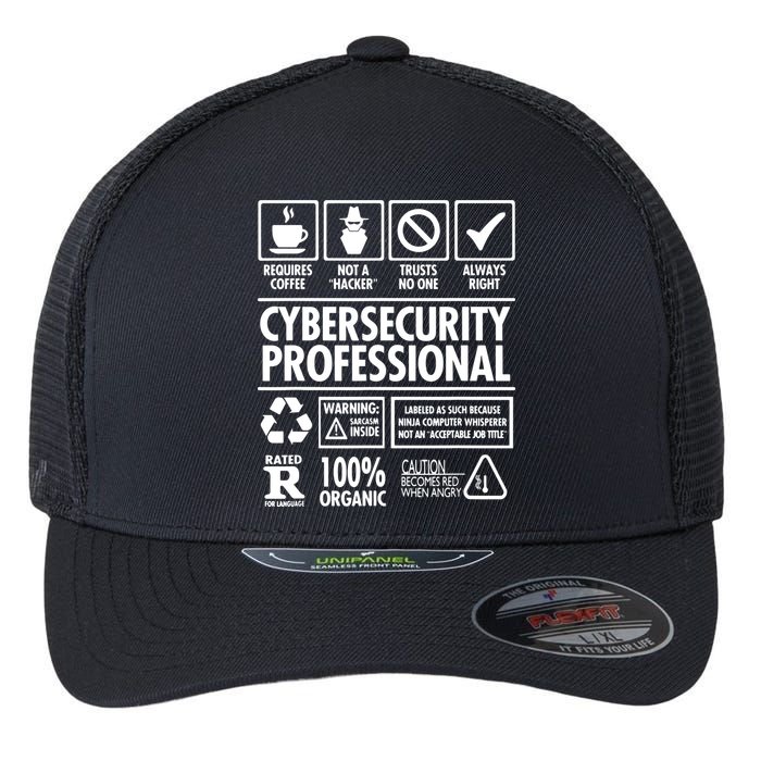 Cybersecurity Professional Not A Hacker Flexfit Unipanel Trucker Cap