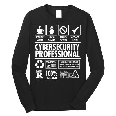 Cybersecurity Professional Not A Hacker Long Sleeve Shirt