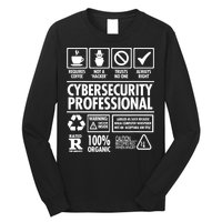 Cybersecurity Professional Not A Hacker Long Sleeve Shirt