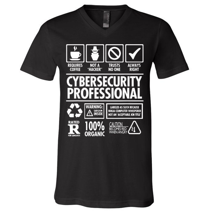 Cybersecurity Professional Not A Hacker V-Neck T-Shirt