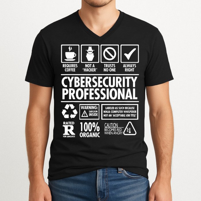 Cybersecurity Professional Not A Hacker V-Neck T-Shirt