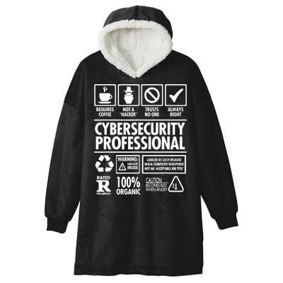 Cybersecurity Professional Not A Hacker Hooded Wearable Blanket