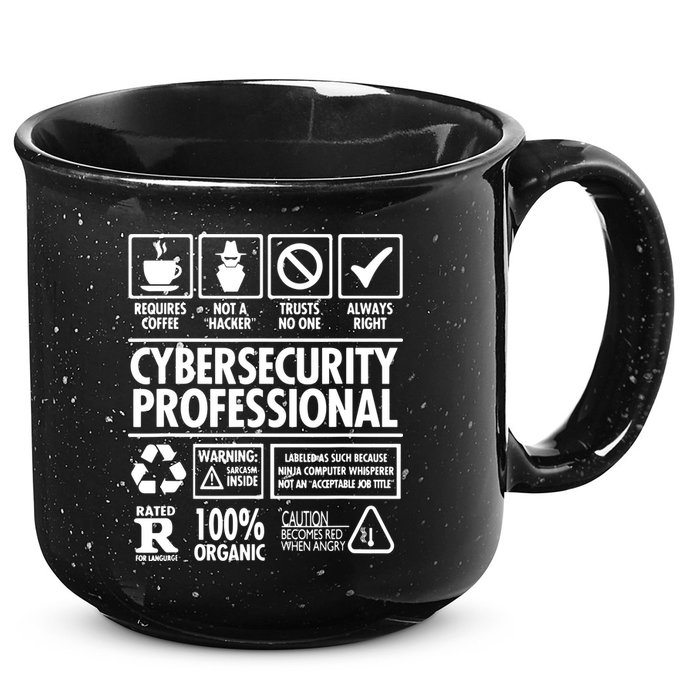 Cybersecurity Professional Not A Hacker 15oz Campfire Ceramic Mug