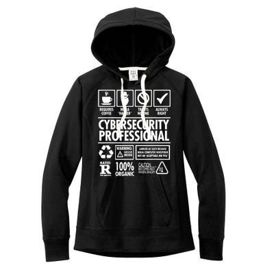 Cybersecurity Professional Not A Hacker Women's Fleece Hoodie
