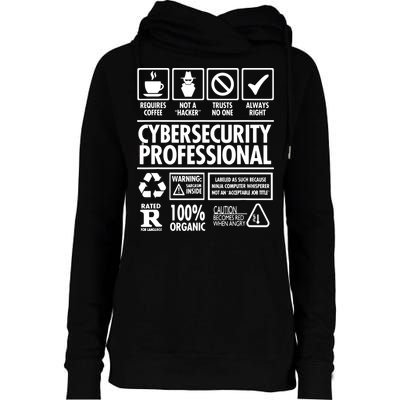 Cybersecurity Professional Not A Hacker Womens Funnel Neck Pullover Hood