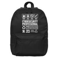 Cybersecurity Professional Not A Hacker 16 in Basic Backpack
