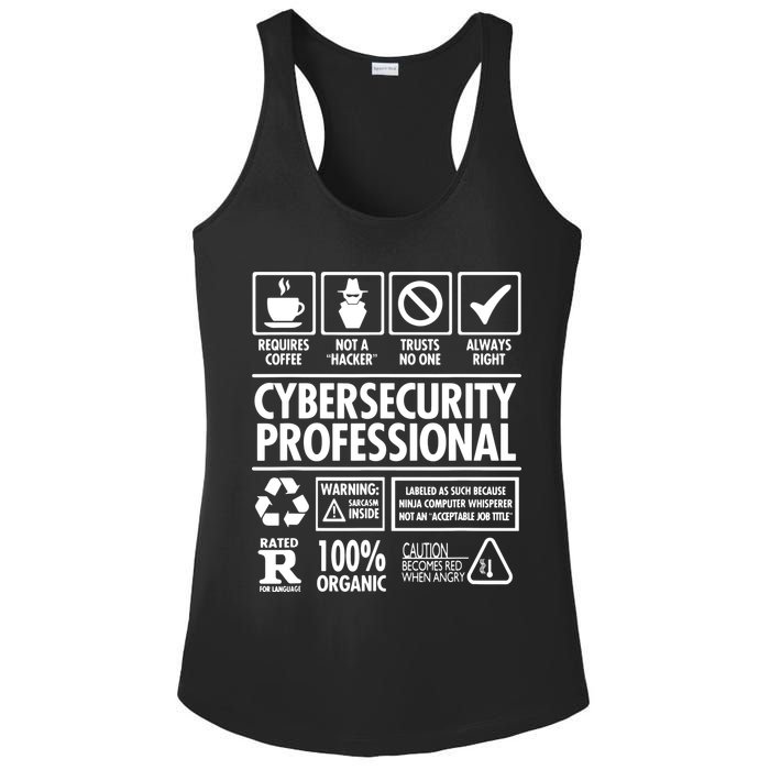 Cybersecurity Professional Not A Hacker Ladies PosiCharge Competitor Racerback Tank