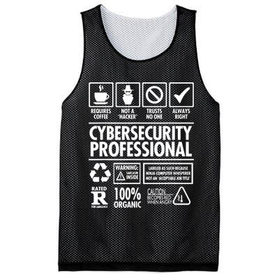 Cybersecurity Professional Not A Hacker Mesh Reversible Basketball Jersey Tank