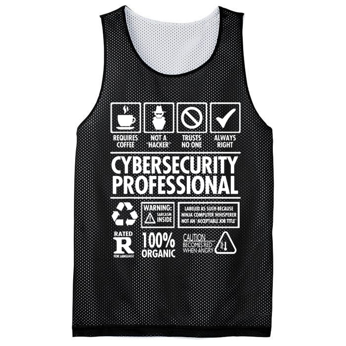 Cybersecurity Professional Not A Hacker Mesh Reversible Basketball Jersey Tank