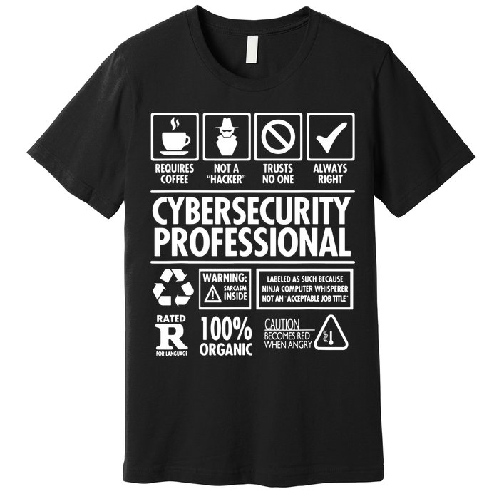 Cybersecurity Professional Not A Hacker Premium T-Shirt