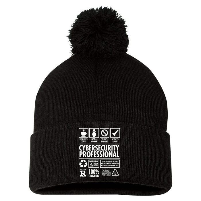 Cybersecurity Professional Not A Hacker Pom Pom 12in Knit Beanie