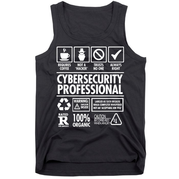 Cybersecurity Professional Not A Hacker Tank Top