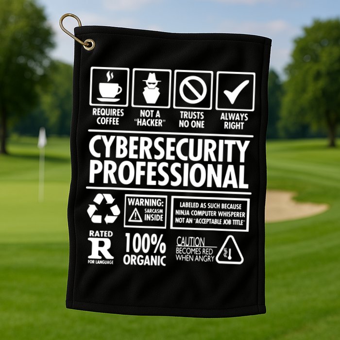 Cybersecurity Professional Not A Hacker Golf Towel
