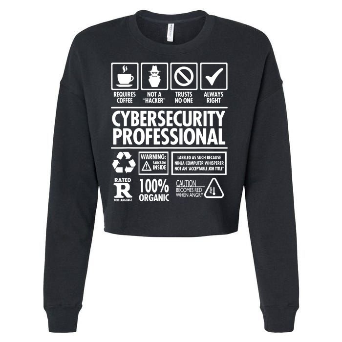 Cybersecurity Professional Not A Hacker Cropped Pullover Crew