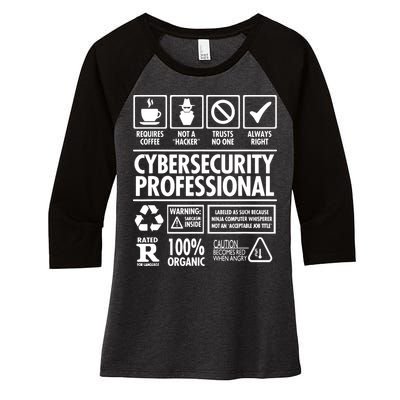 Cybersecurity Professional Not A Hacker Women's Tri-Blend 3/4-Sleeve Raglan Shirt