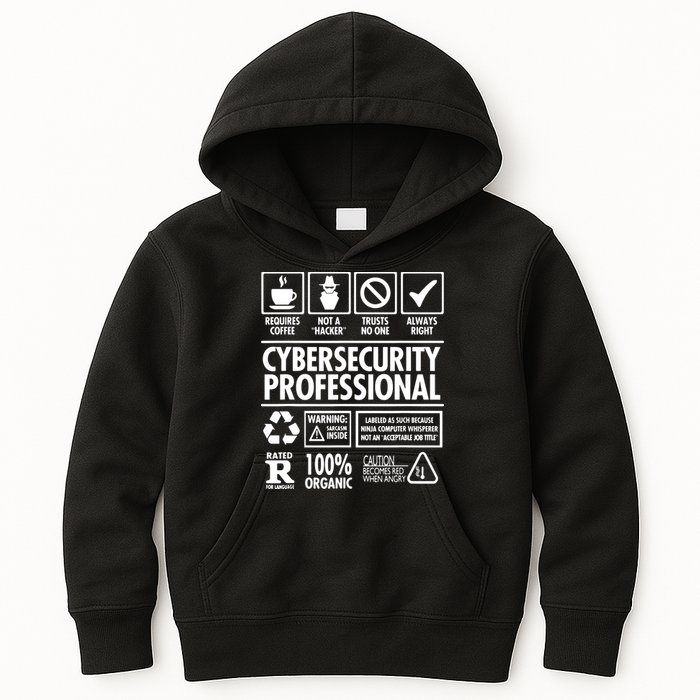 Cybersecurity Professional Not A Hacker Kids Hoodie