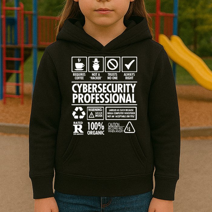 Cybersecurity Professional Not A Hacker Kids Hoodie