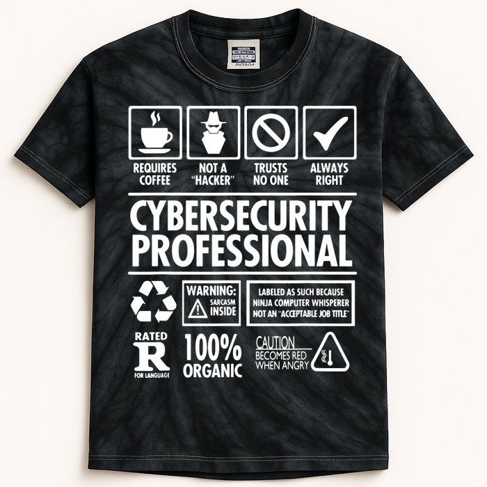 Cybersecurity Professional Not A Hacker Kids Tie-Dye T-Shirt