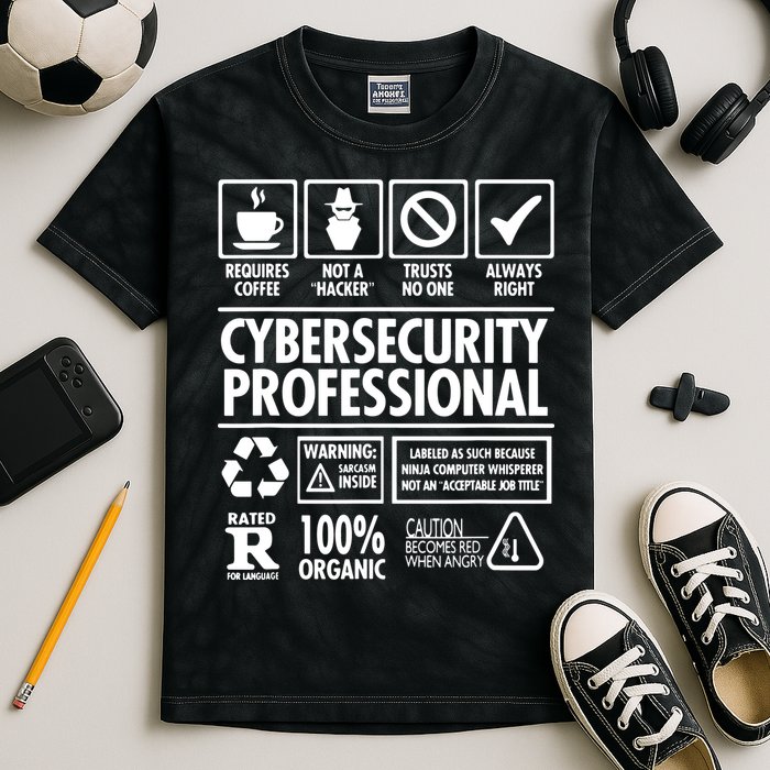 Cybersecurity Professional Not A Hacker Kids Tie-Dye T-Shirt