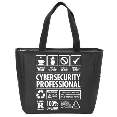 Cybersecurity Professional Not A Hacker Zip Tote Bag