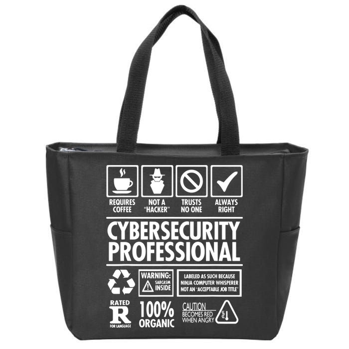 Cybersecurity Professional Not A Hacker Zip Tote Bag