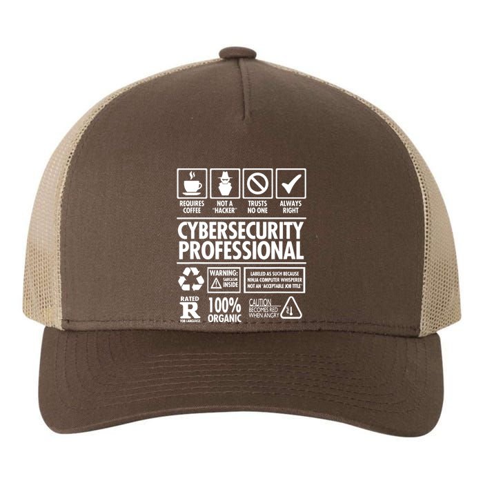 Cybersecurity Professional Not A Hacker Yupoong Adult 5-Panel Trucker Hat