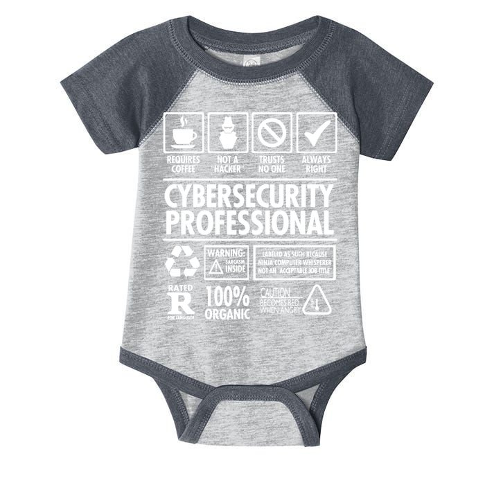 Cybersecurity Professional Not A Hacker Infant Baby Jersey Bodysuit