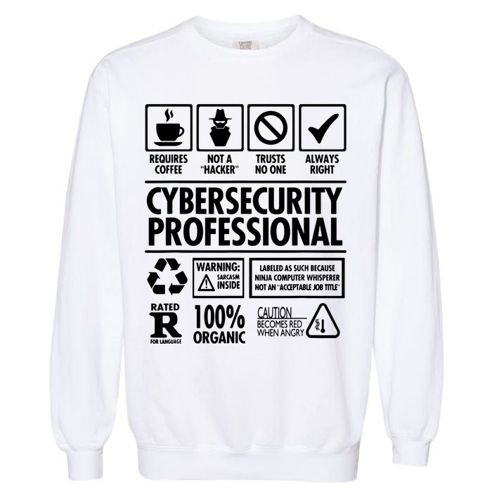 Cybersecurity Professional Not A Hacker Garment-Dyed Sweatshirt
