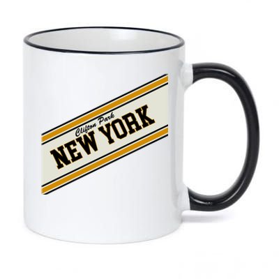 Clifton Park New York Varsity Logo 11oz Black Color Changing Mug