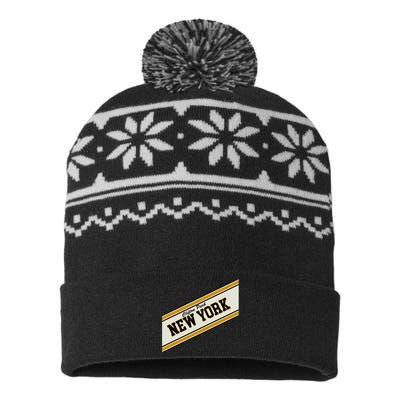 Clifton Park New York Varsity Logo USA-Made Snowflake Beanie