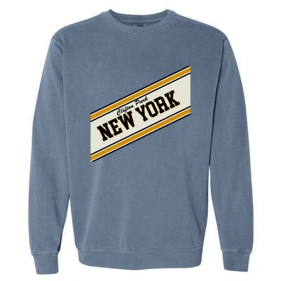 Clifton Park New York Varsity Logo Garment-Dyed Sweatshirt