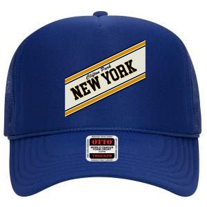 Clifton Park New York Varsity Logo High Crown Mesh Back Trucker Hat