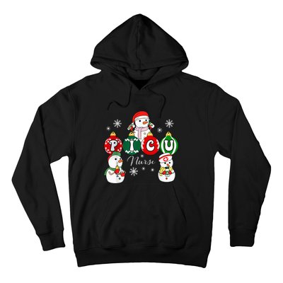 Christmas PICU Nurse Snowman Pediatric ICU Crew Xmas  Hoodie