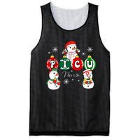 Christmas PICU Nurse Snowman Pediatric ICU Crew Xmas  Mesh Reversible Basketball Jersey Tank