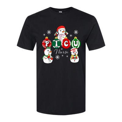 Christmas PICU Nurse Snowman Pediatric ICU Crew Xmas  Softstyle CVC T-Shirt