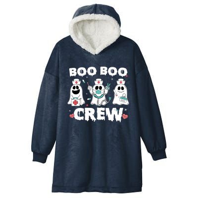 Cute Pediatric Nurse Halloween Ghost Rn Boo Boo Crew Gift Hooded Wearable Blanket